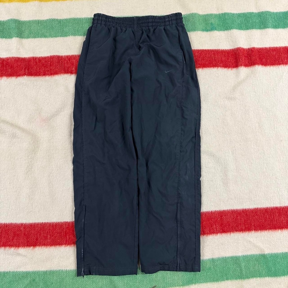 Vintage Nike Striped Track Pants Mens Large Black Y2K Baggy Windbreaker